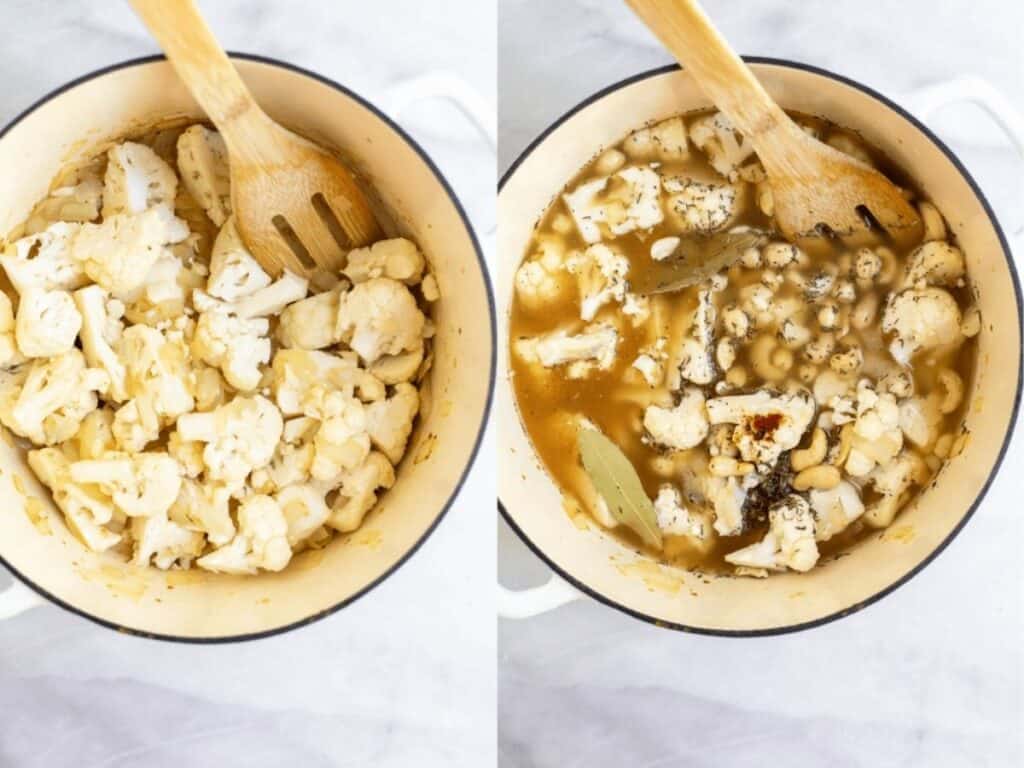 Showing how to make the recipe.