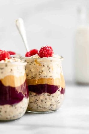 Peanut Butter and Jelly Overnight Oats