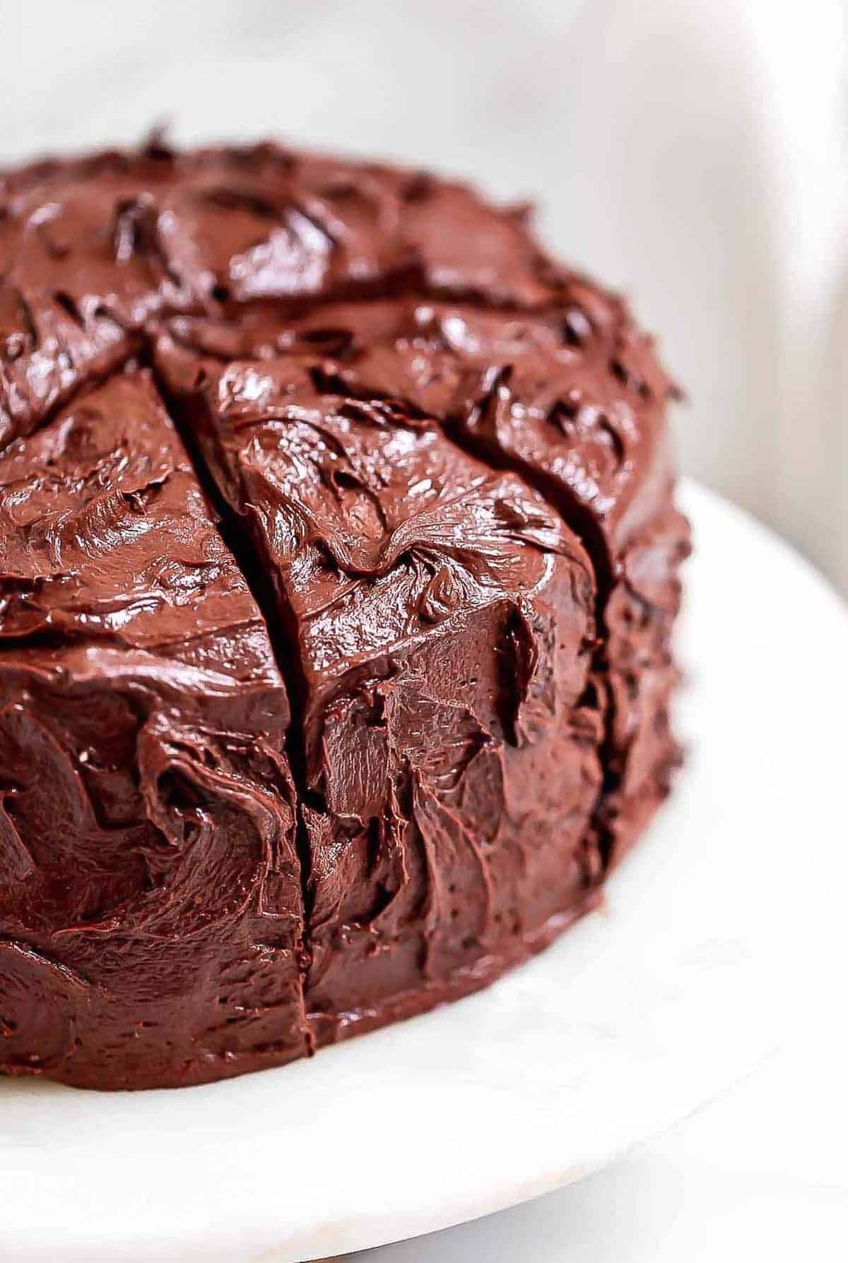 vegan gluten free chocolate cake with buttercream frosting