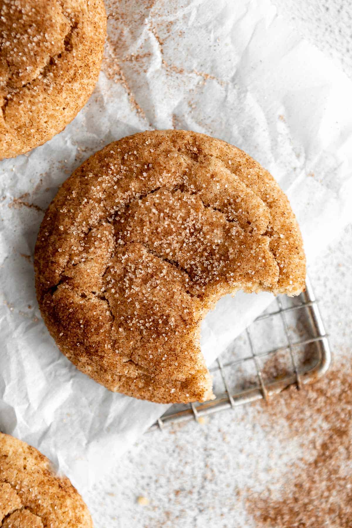 gluten free snickerdoodle cookies with cinnamon sugar