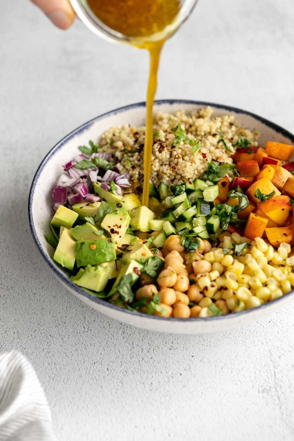 Vegan Peach & Quinoa Summer Salad - Eat With Clarity