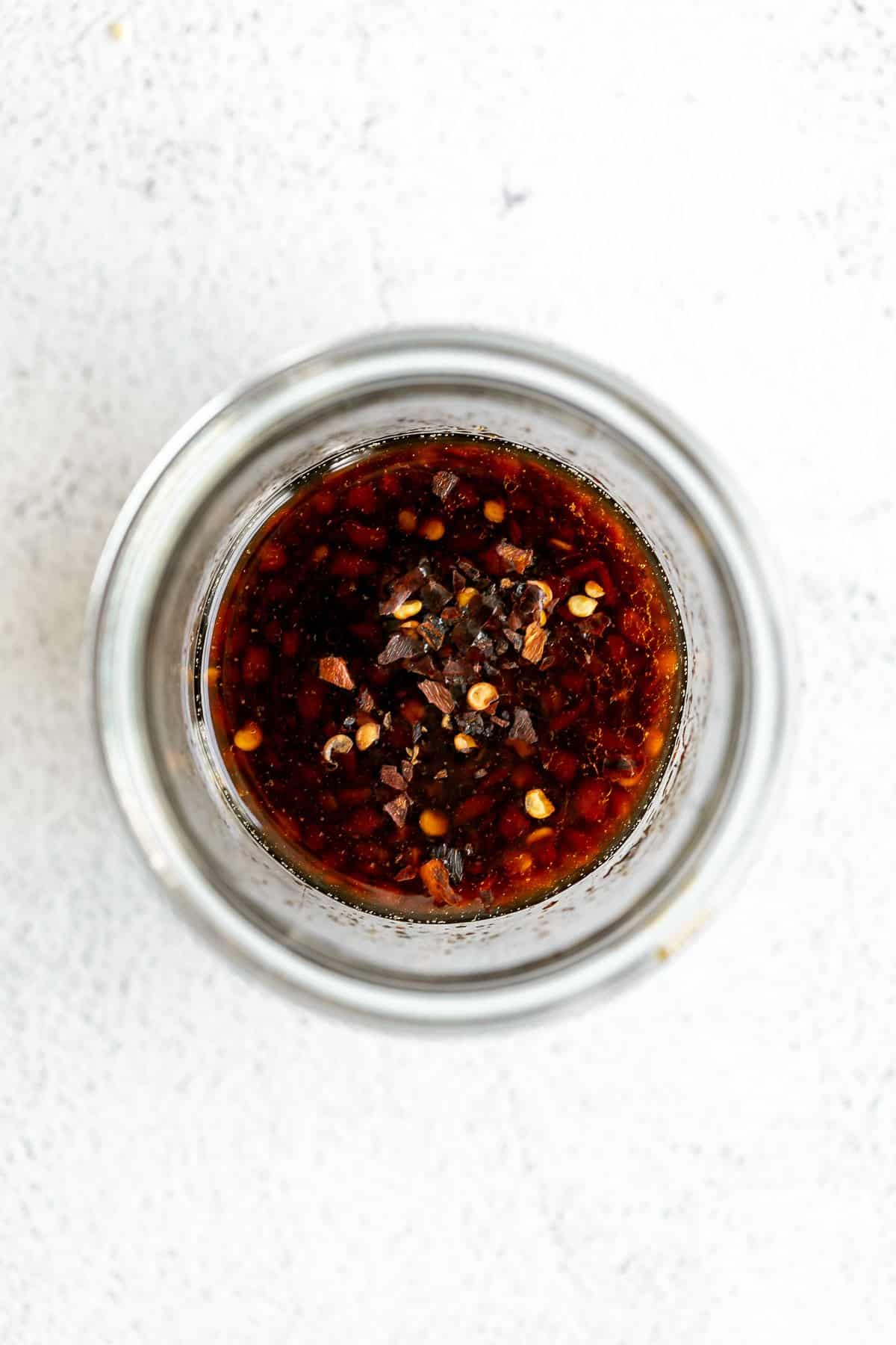 sauce for the recipes in a jar with red pepper flakes