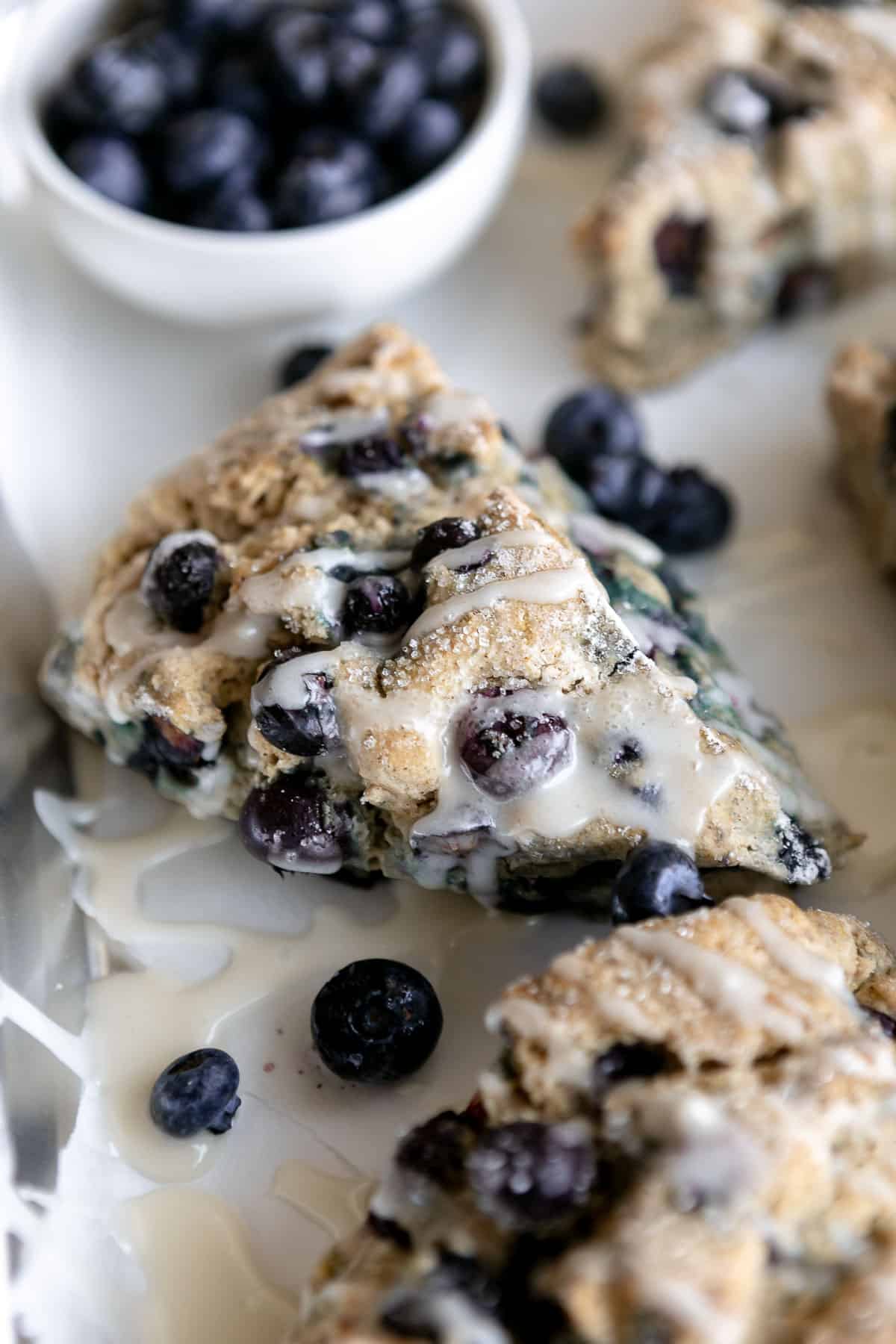 gluten free scones with blueberries on top