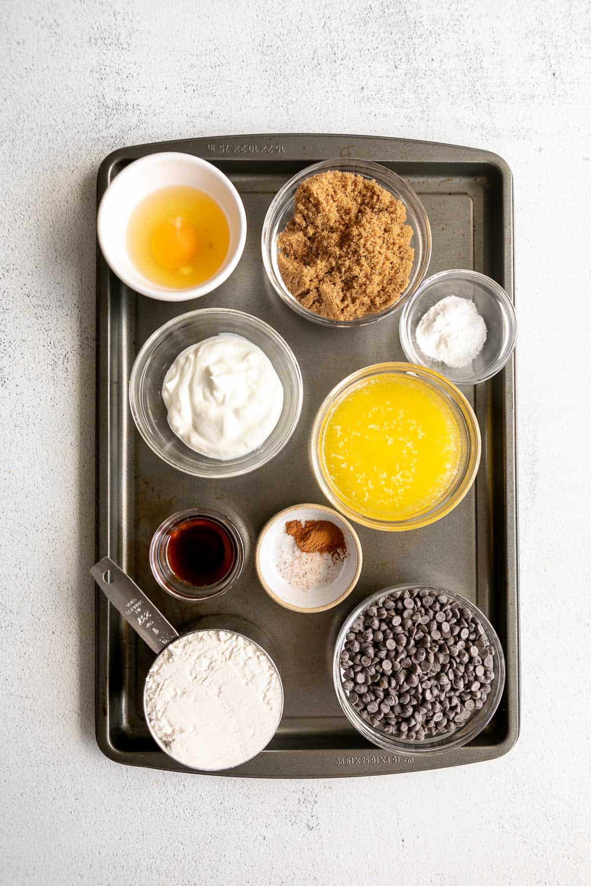 ingredients for the muffins in bowls