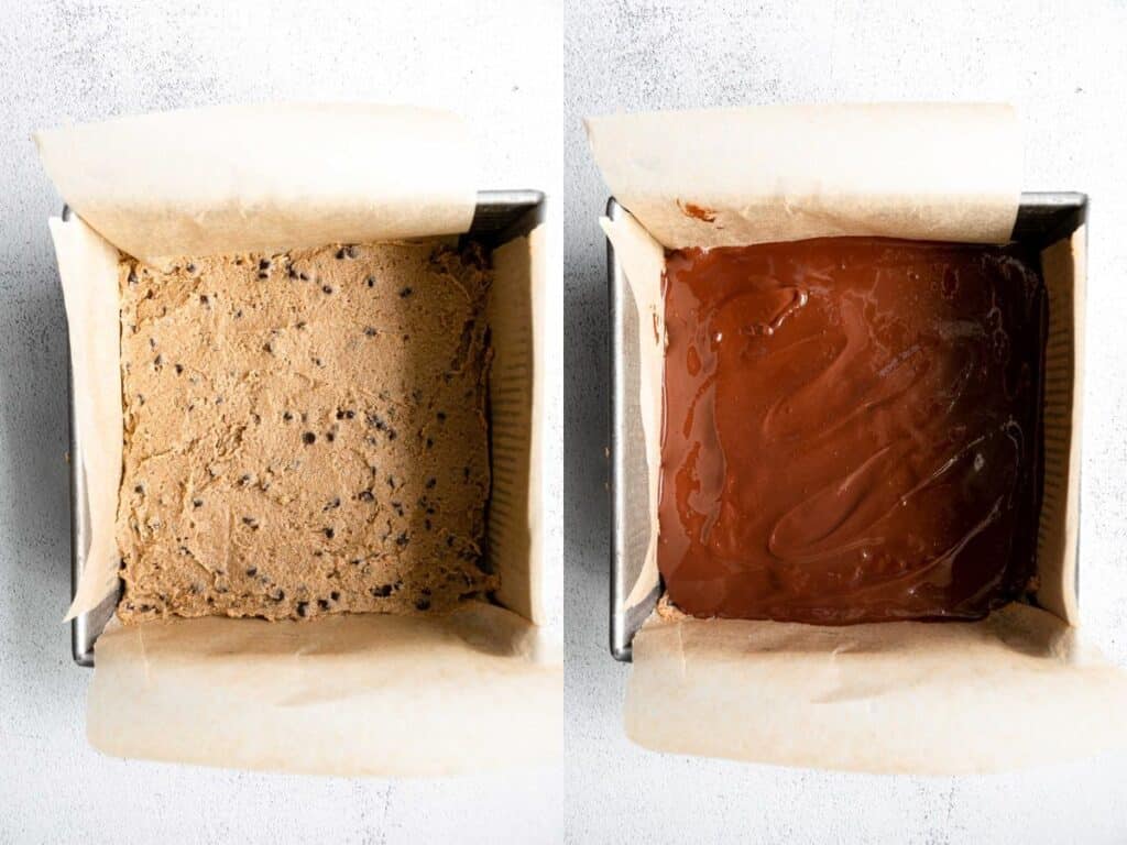 two images showing the process of making the bars