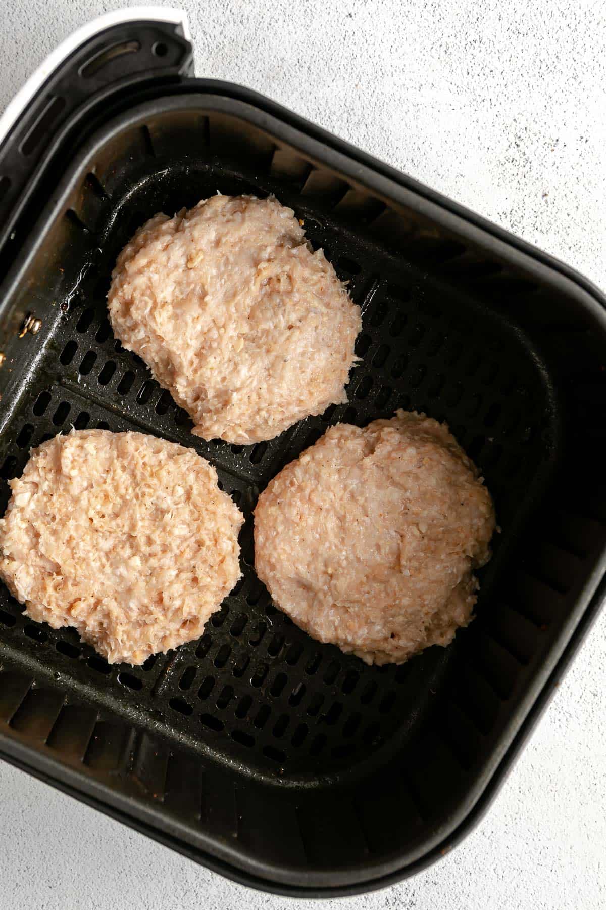 gluten free turkey burgers in the air fryer before cooking