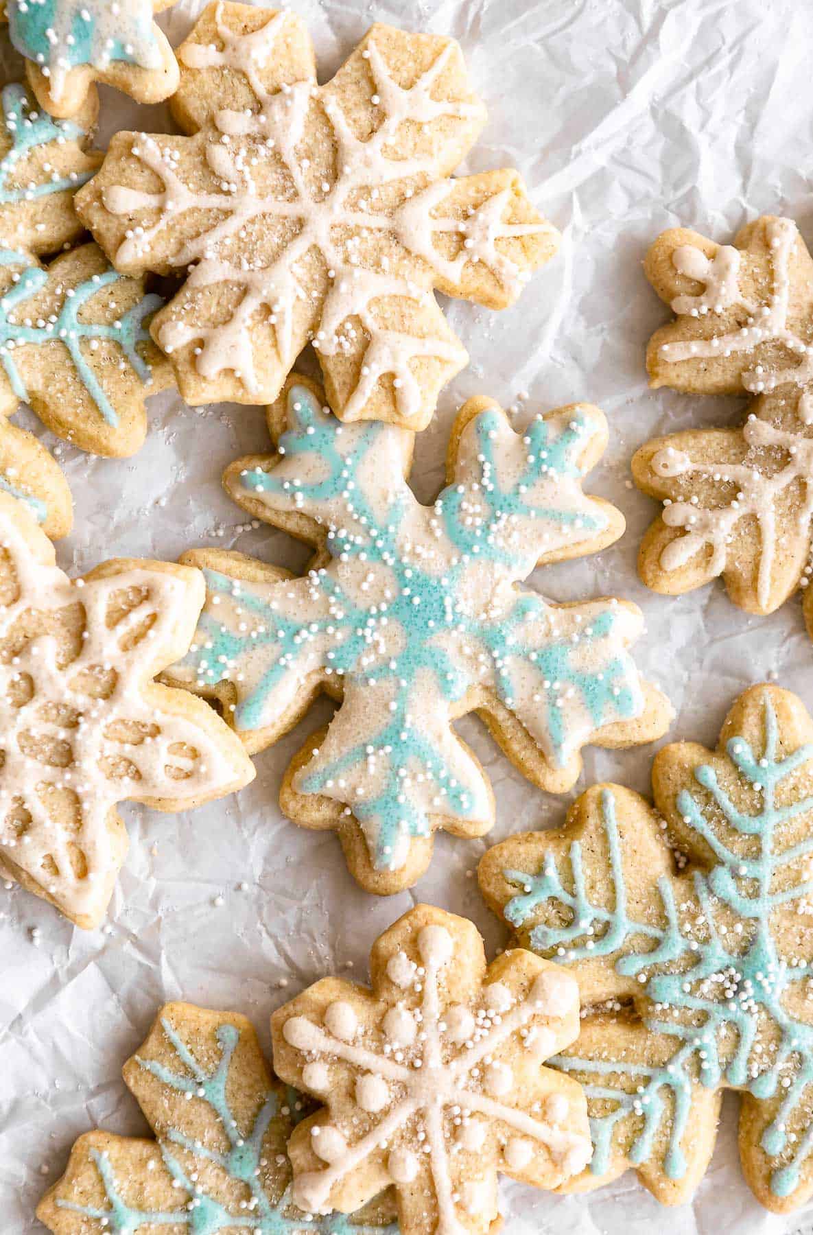 gluten free sugar cookies with snowflake cutout