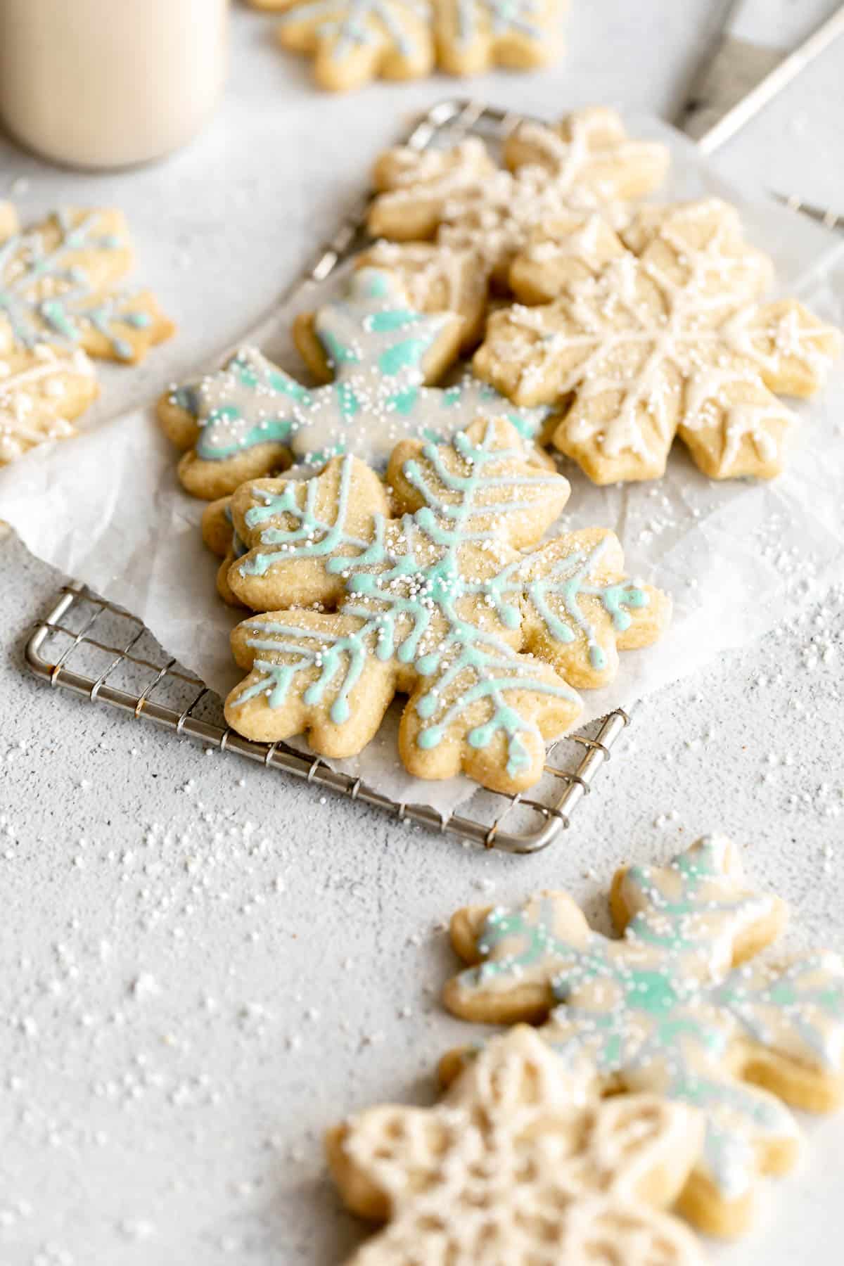 gluten free cutout sugar cookies with icing on top