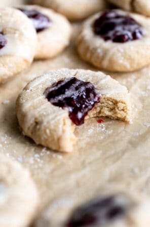 Vegan Raspberry Thumbprint Cookies
