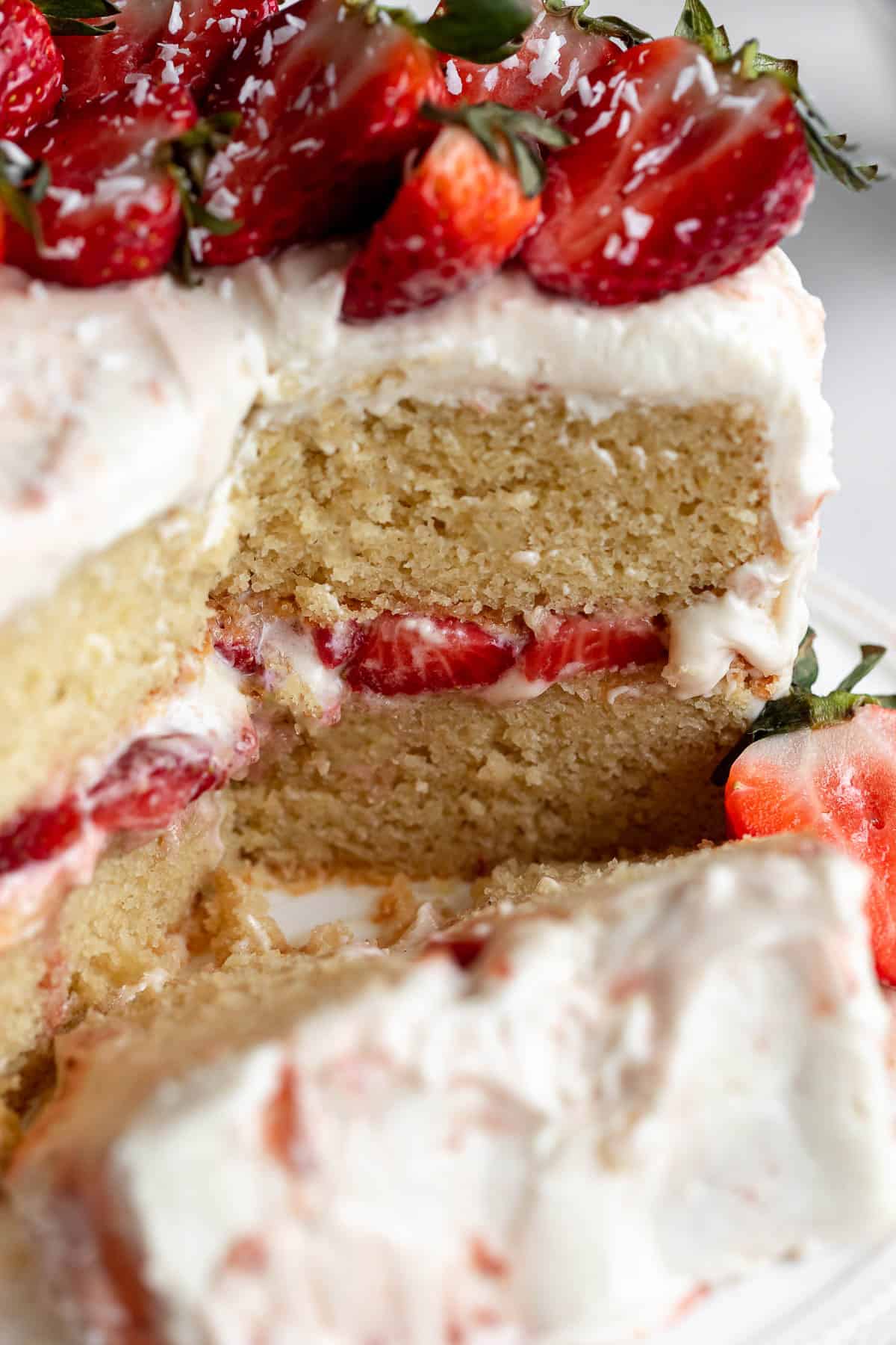 gluten free strawberry shortcake with sliced berries