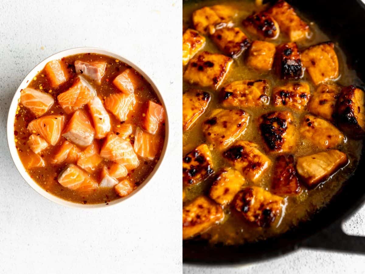 two images of the recipe cooking