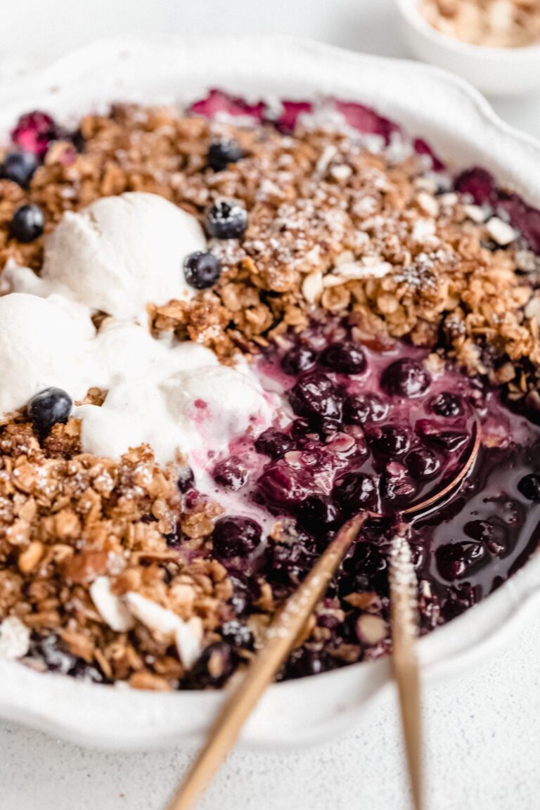 Healthy Gluten Free Blueberry Crisp - Eat With Clarity