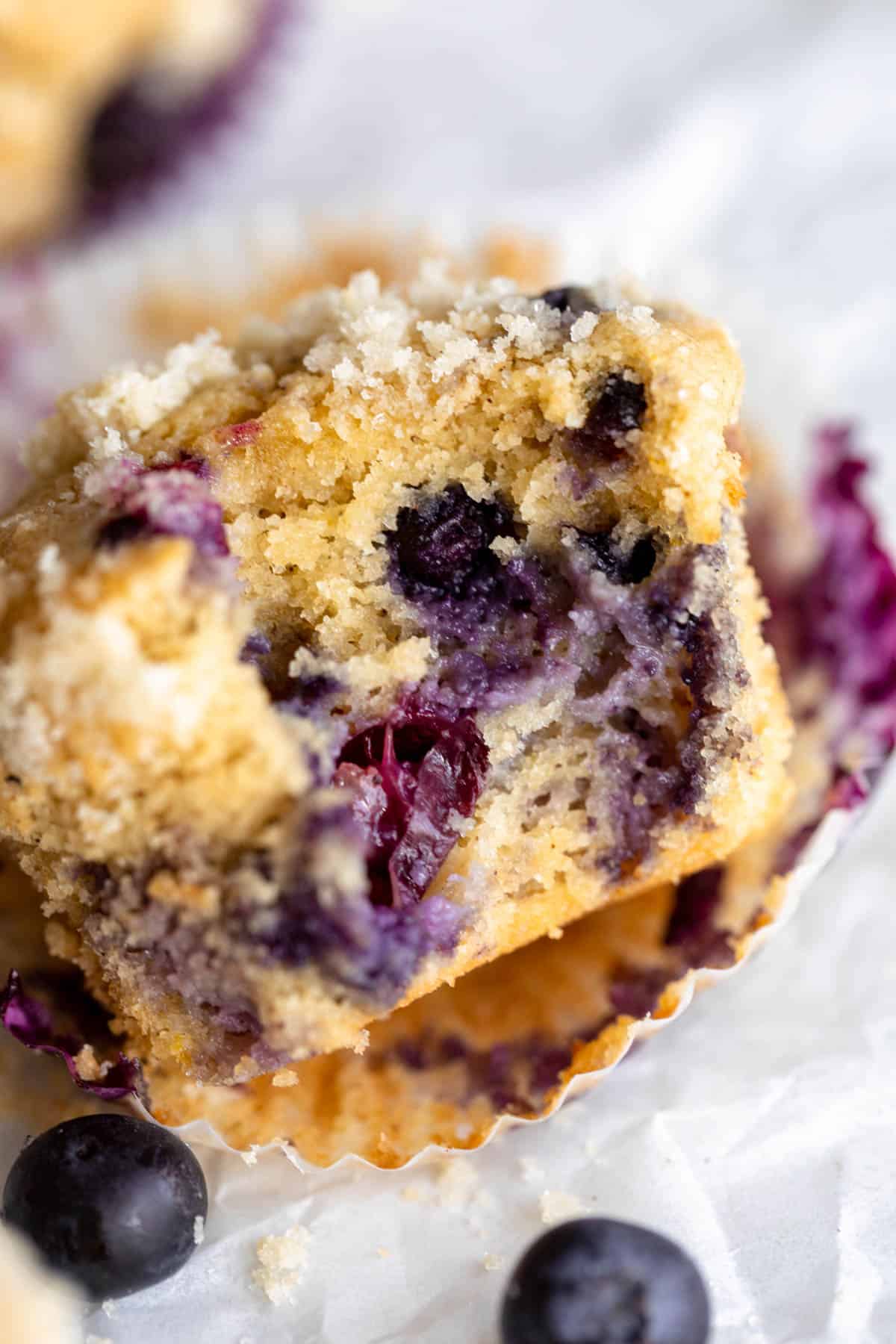 Blueberry muffin on the side.