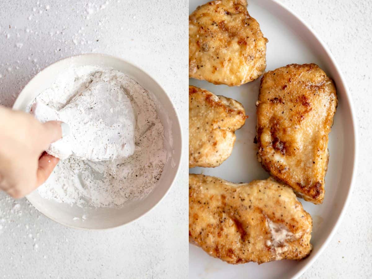 chicken before and after cooking