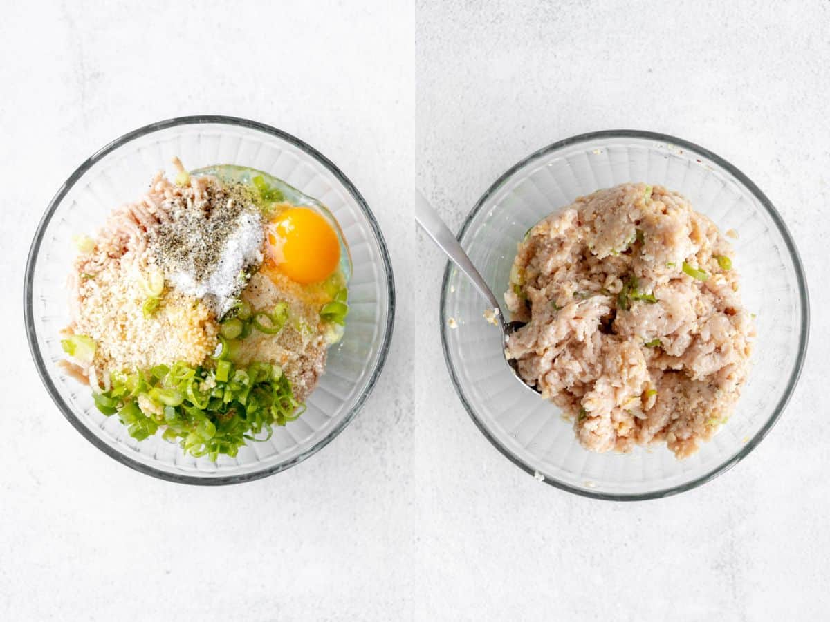 two images mixing the ingredients