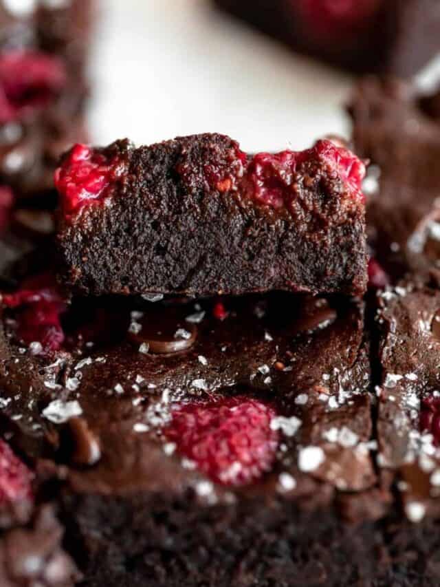 healthy raspberry brownies