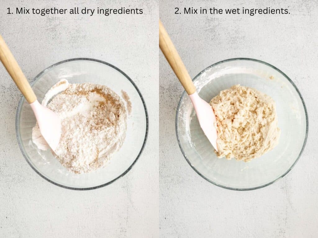two images showing how to make the dough