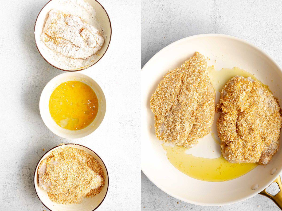 two images showing how to make the chicken