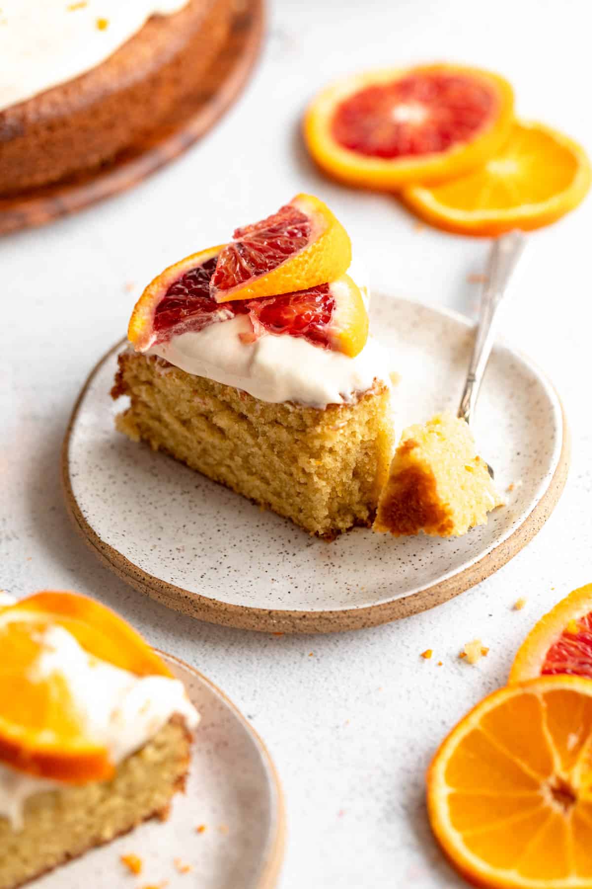 gluten free olive oil cake with orange on top