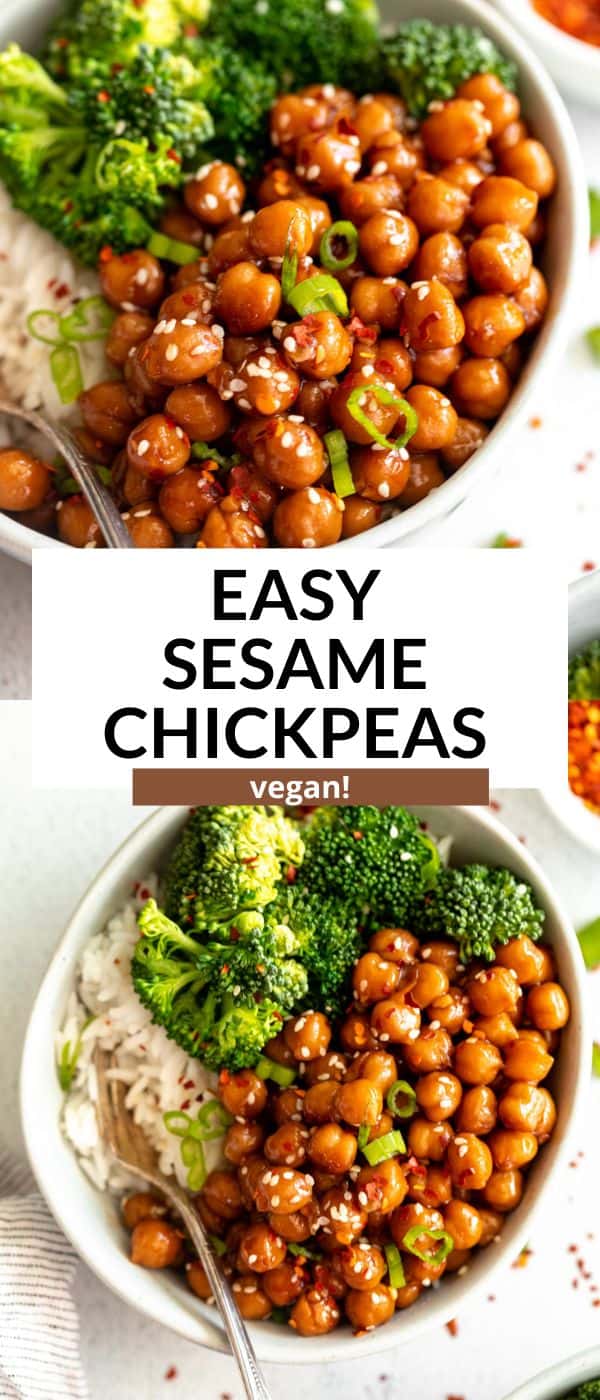 Vegan Sticky Sesame Chickpeas - Eat With Clarity