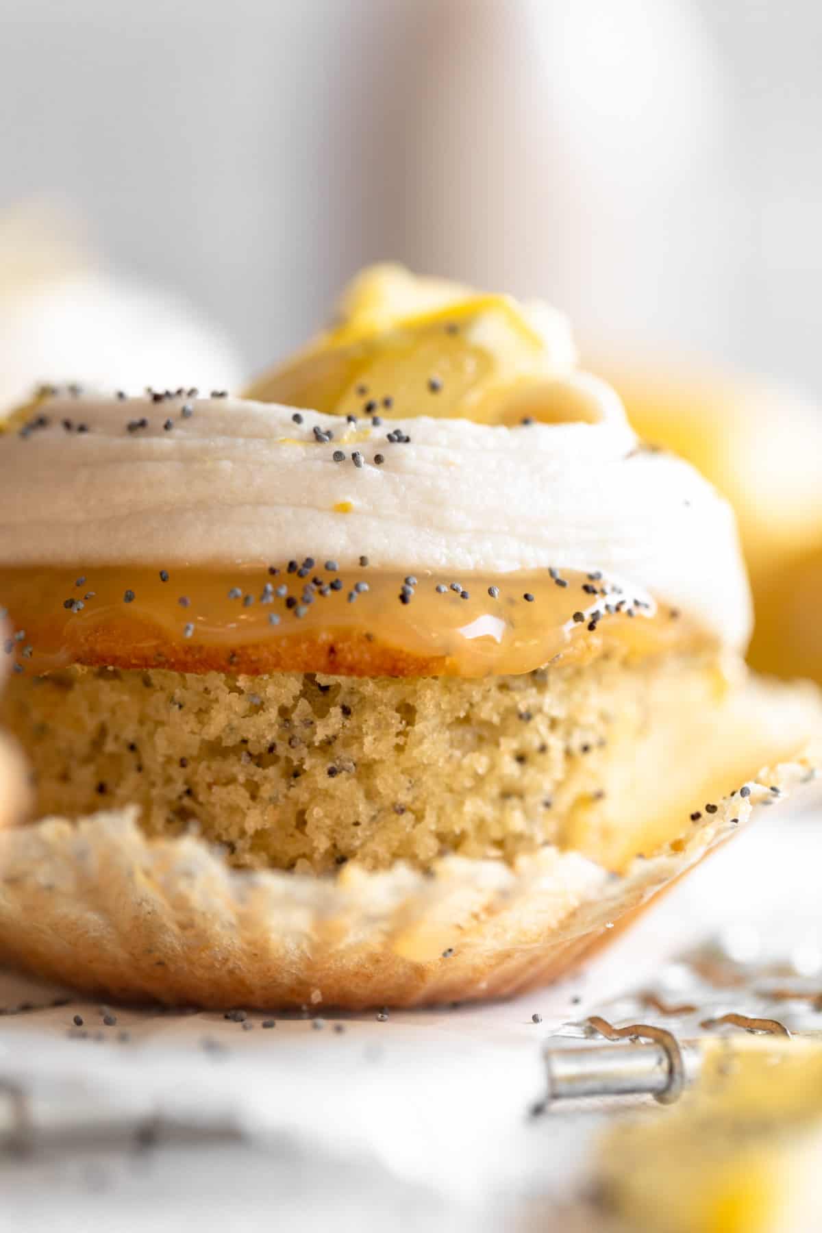 gluten free lemon cupcakes with buttercream on top