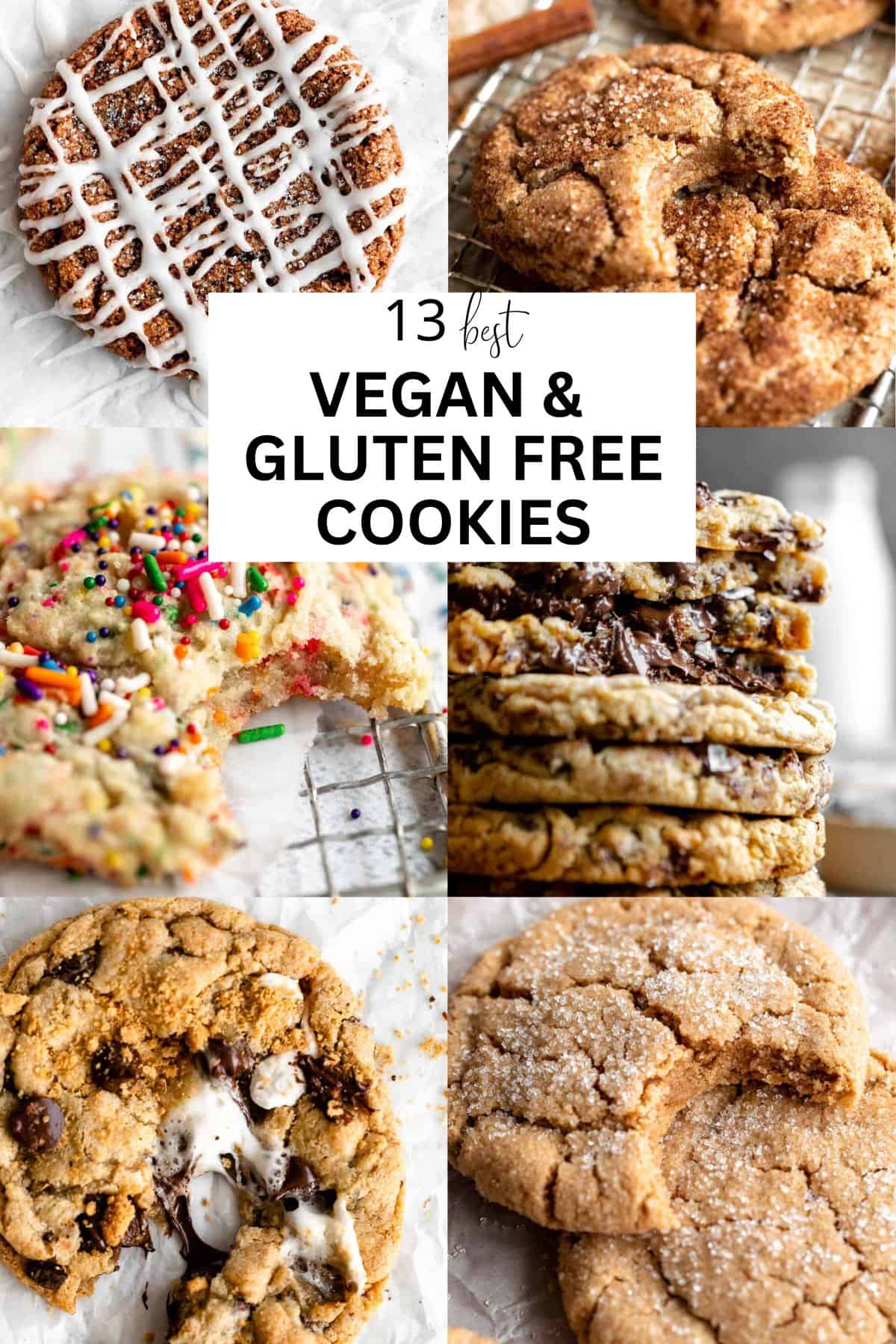 vegan gluten free cookie roundup with 6 images