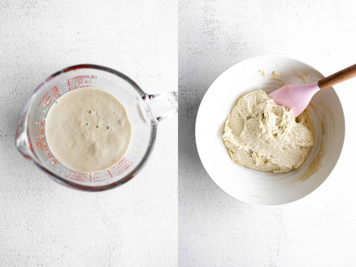 two images showing how to make the dough
