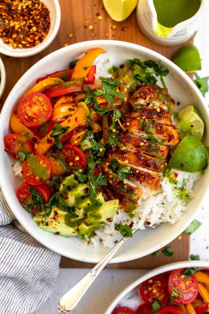 Chili Lime Chicken Bowls - Eat With Clarity