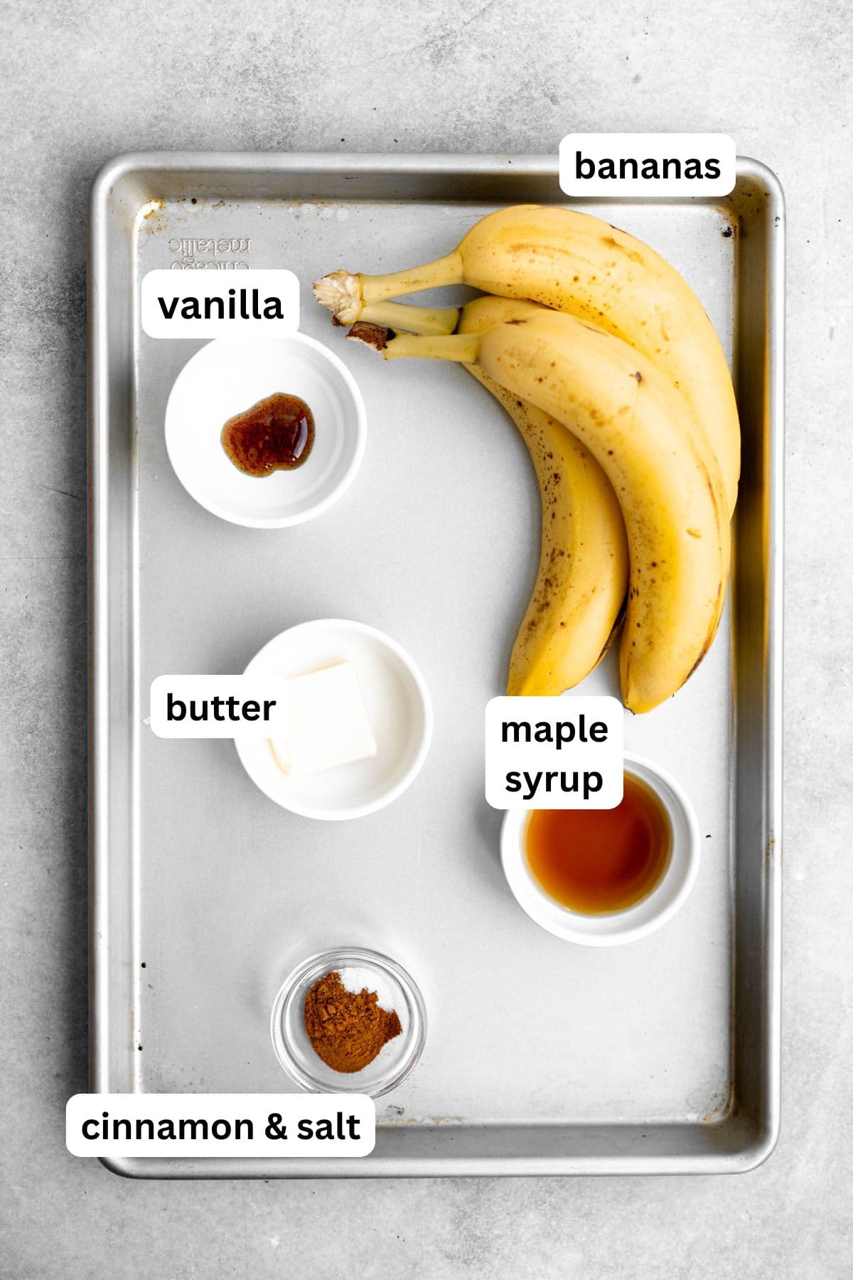 ingredients in bowls with labels