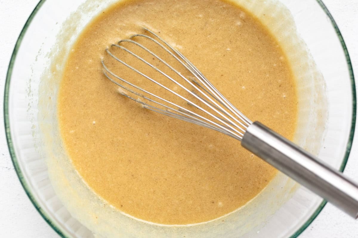 wet ingredients whisked together