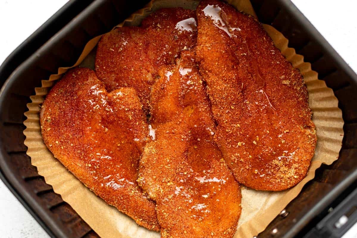 meat in the air fryer before cooking