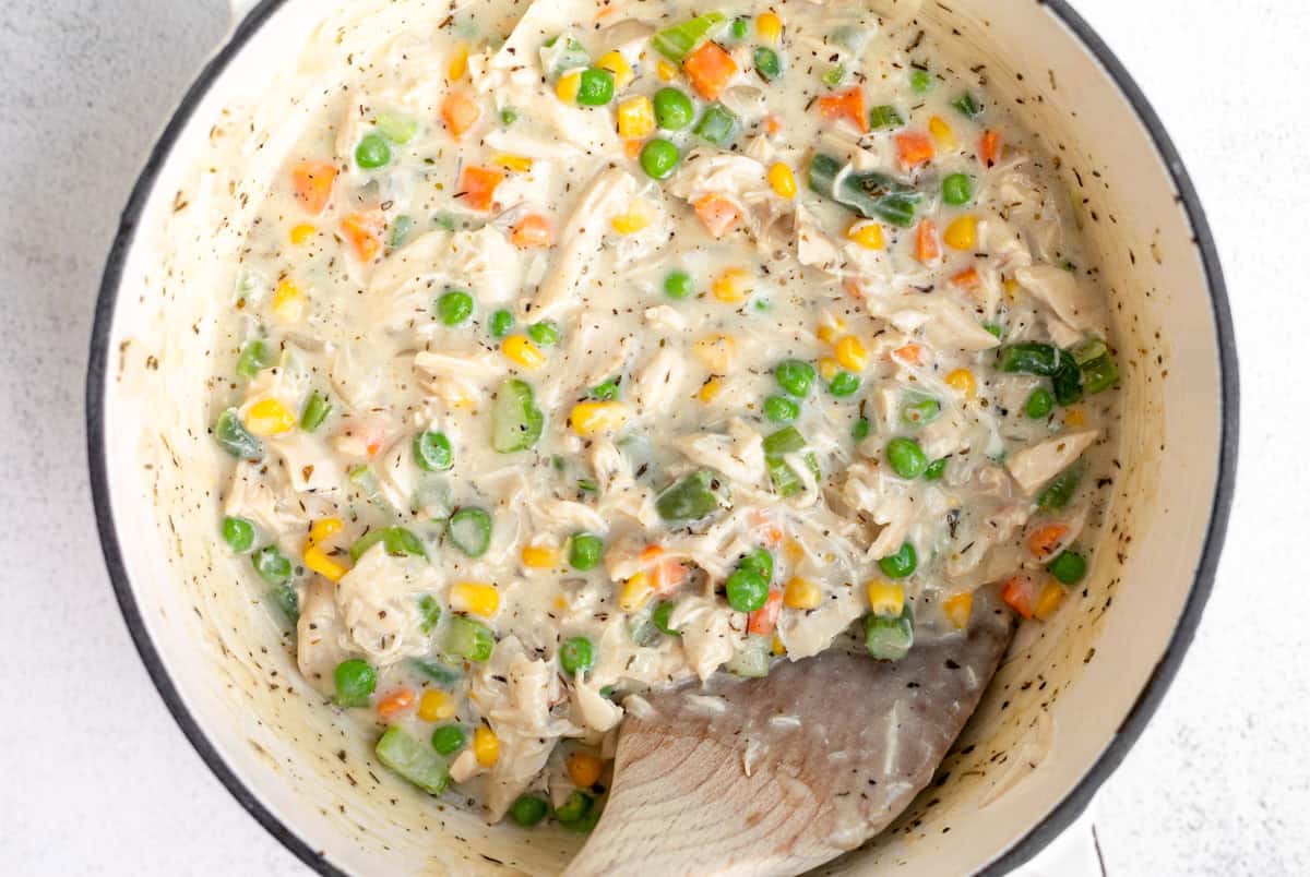 filling simmering in a pot