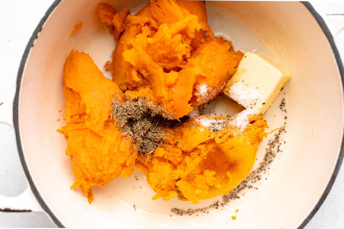 ingredients in a pot before mixing