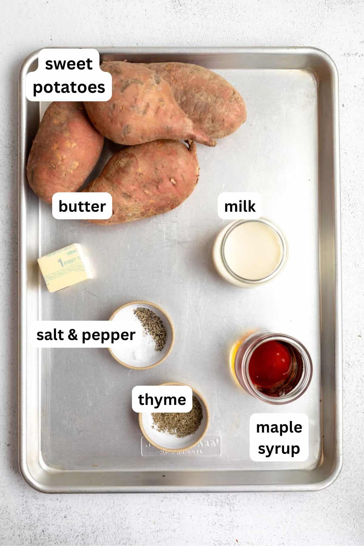 ingredients in bowls with labels