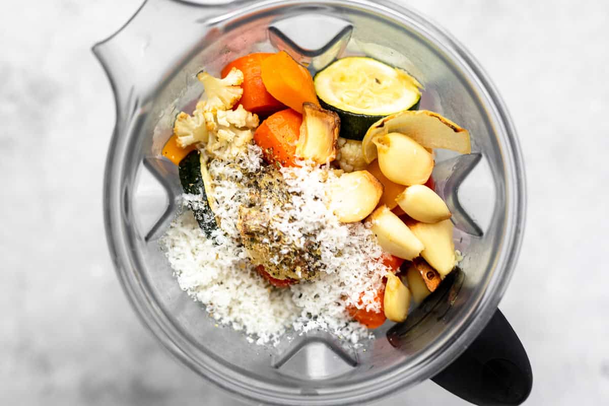 ingredients in a blender