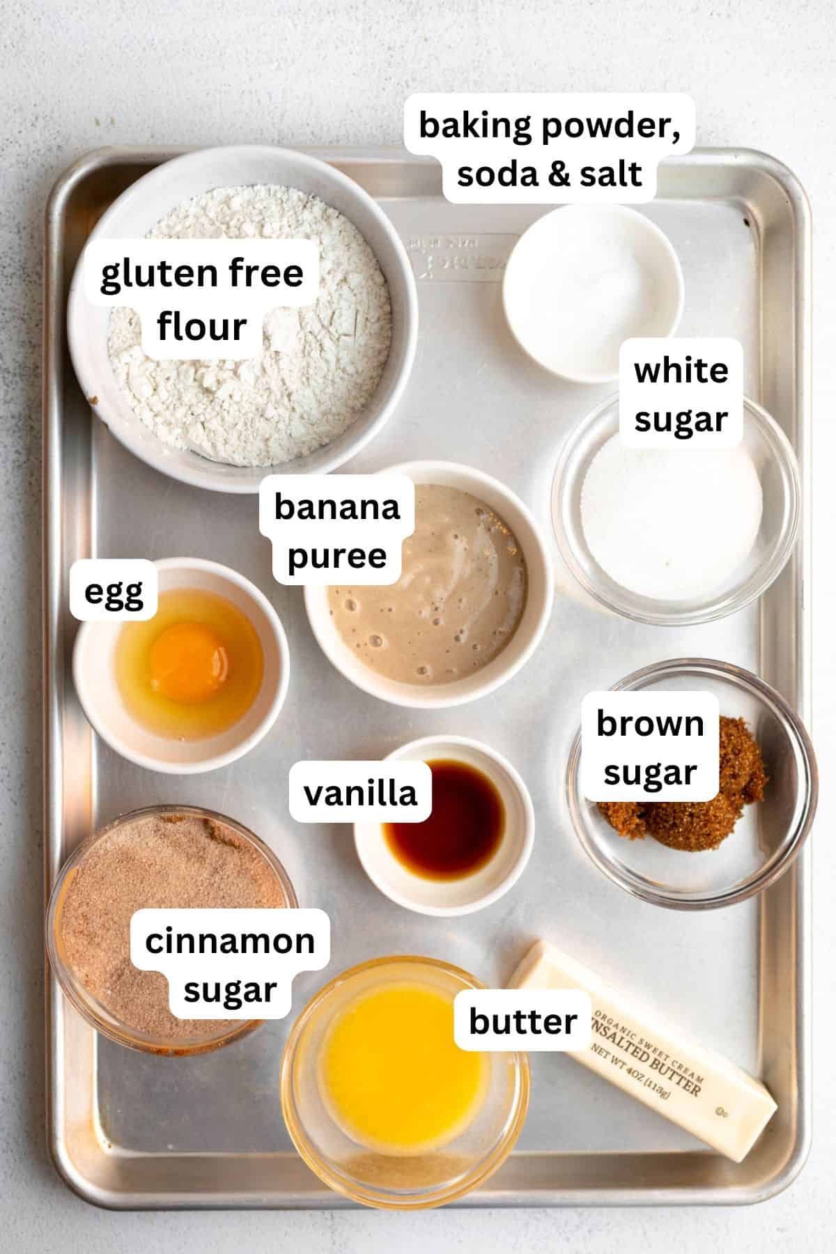 ingredients in bowls with labels
