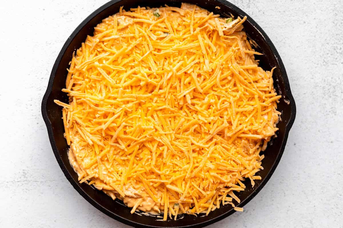 cheddar on top of the recipe before going in the oven