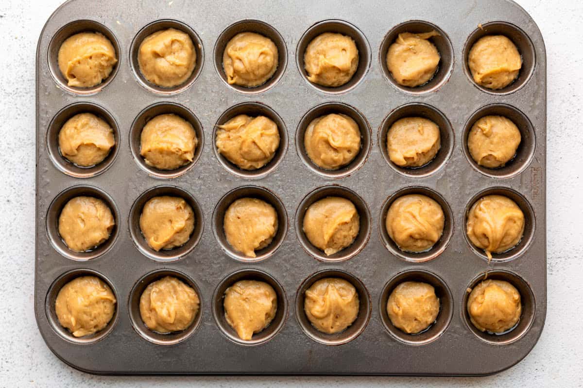 batter in a baking tray before going in the oven