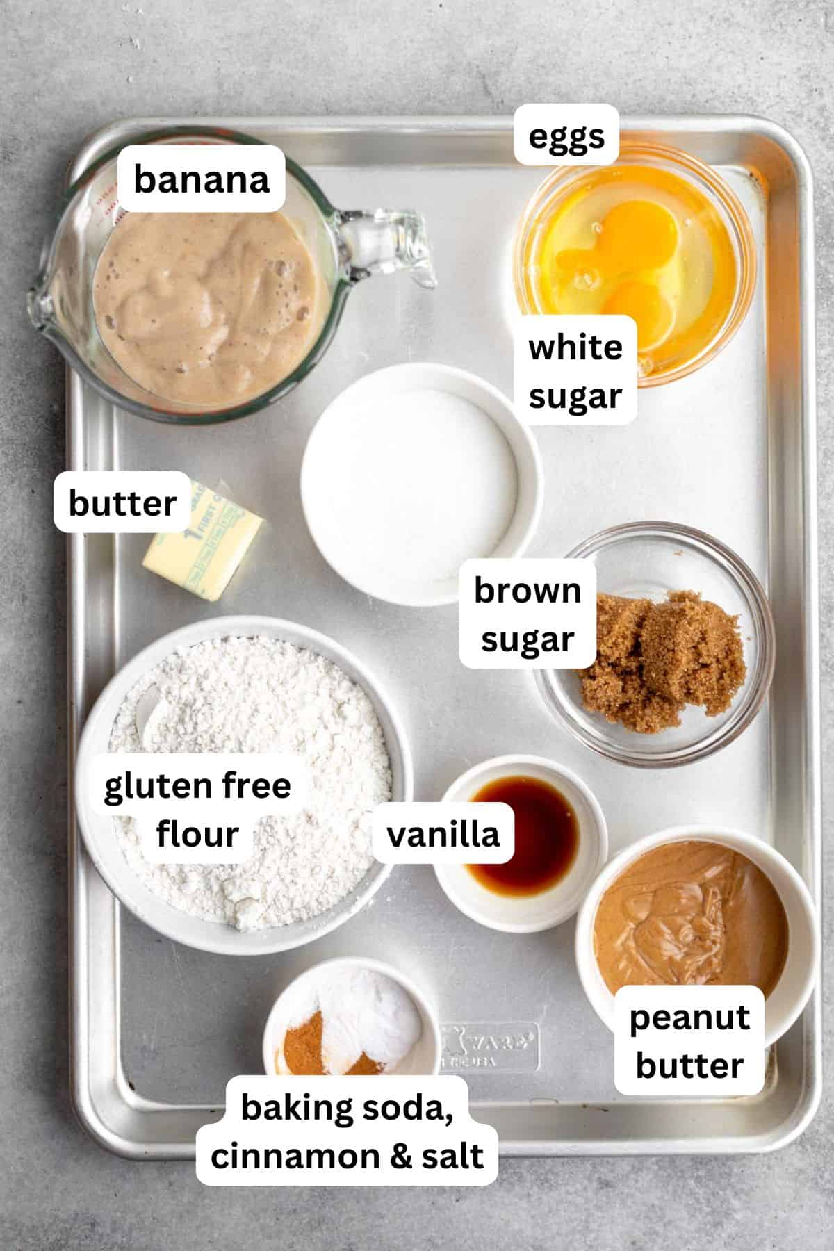 ingredients in bowls with labels