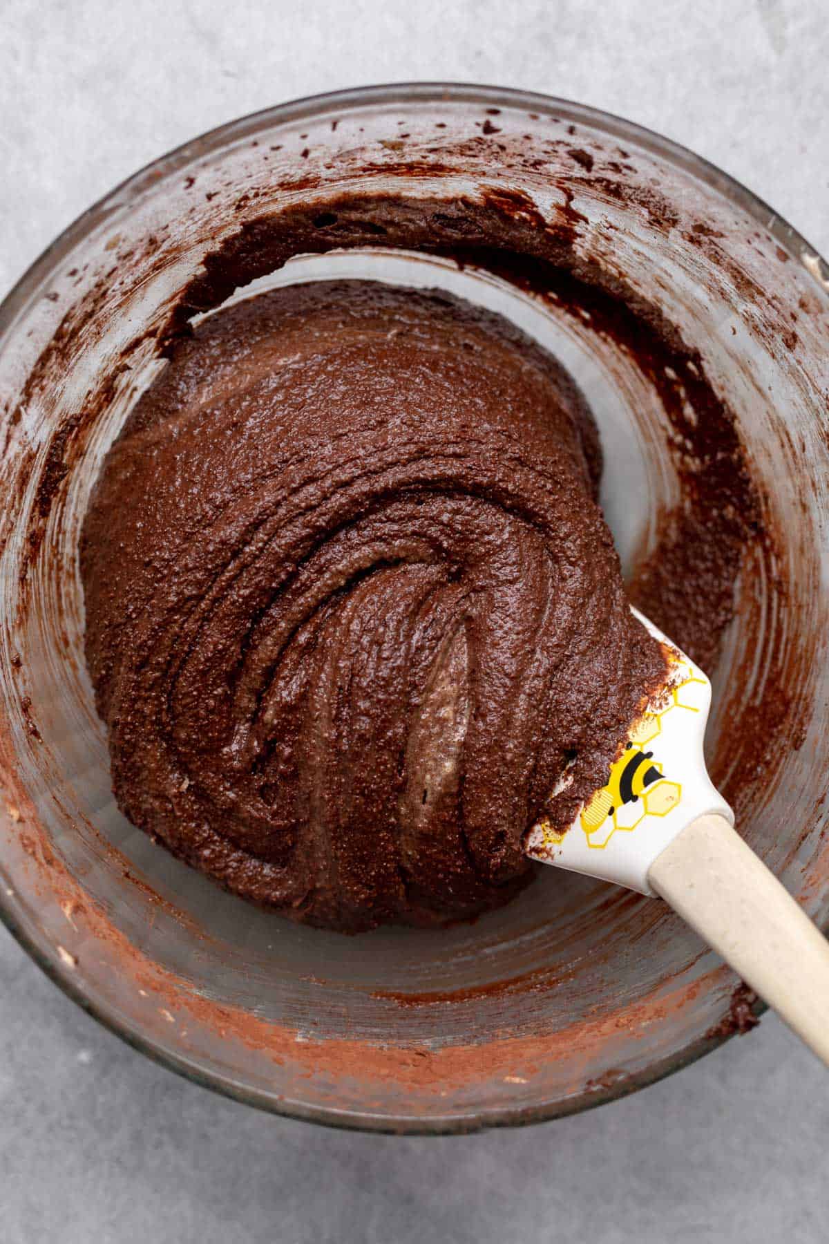 batter in a glass bowl