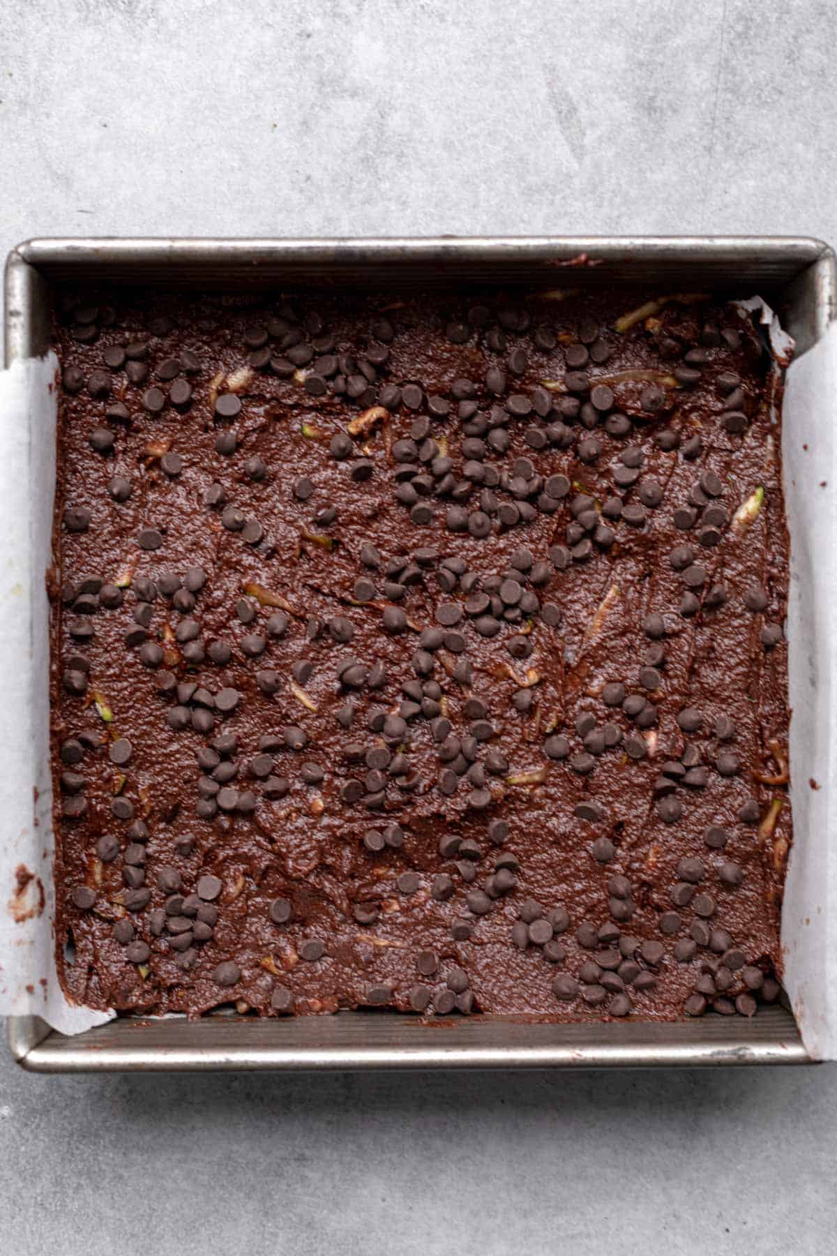 batter in a pan before baking