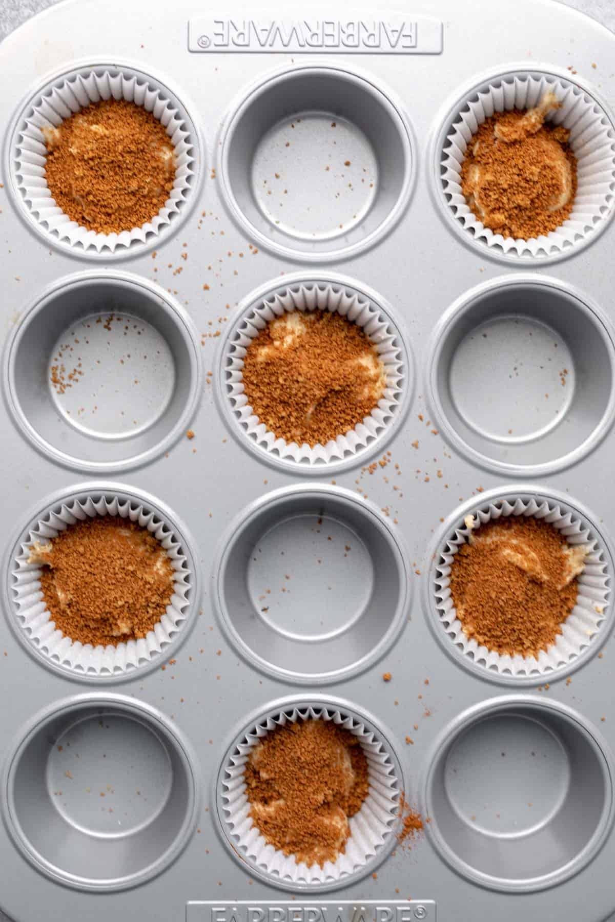 adding the filling to the batter