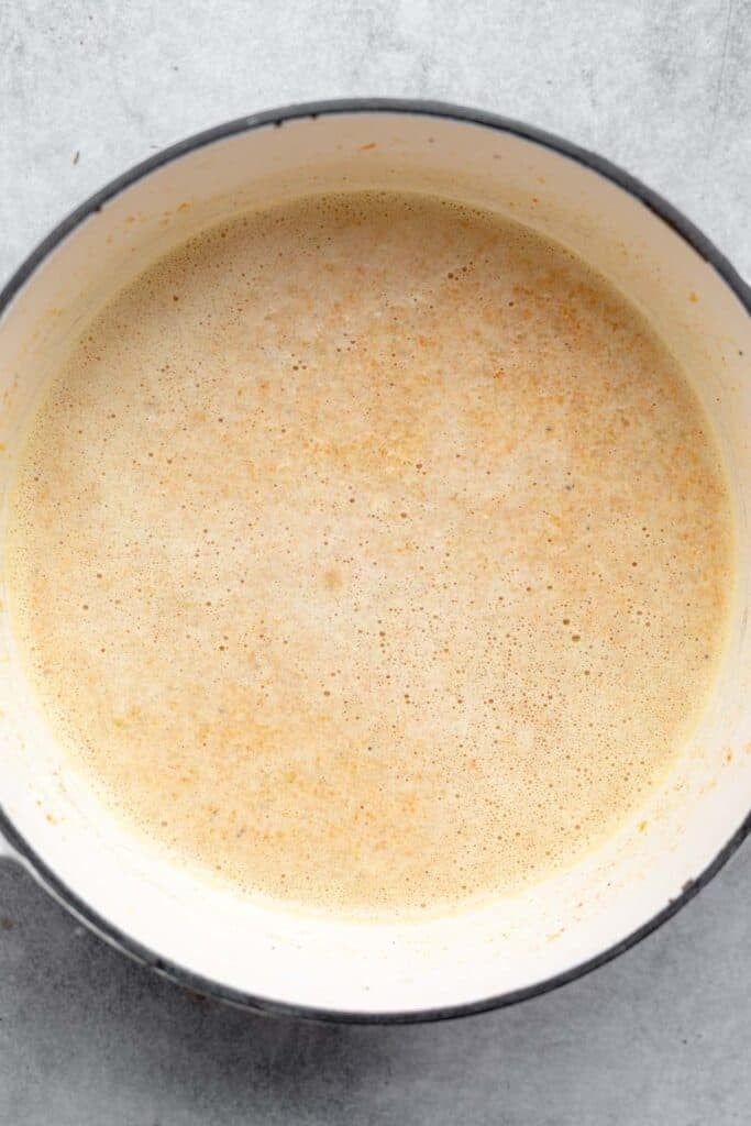 broth simmering in a pot