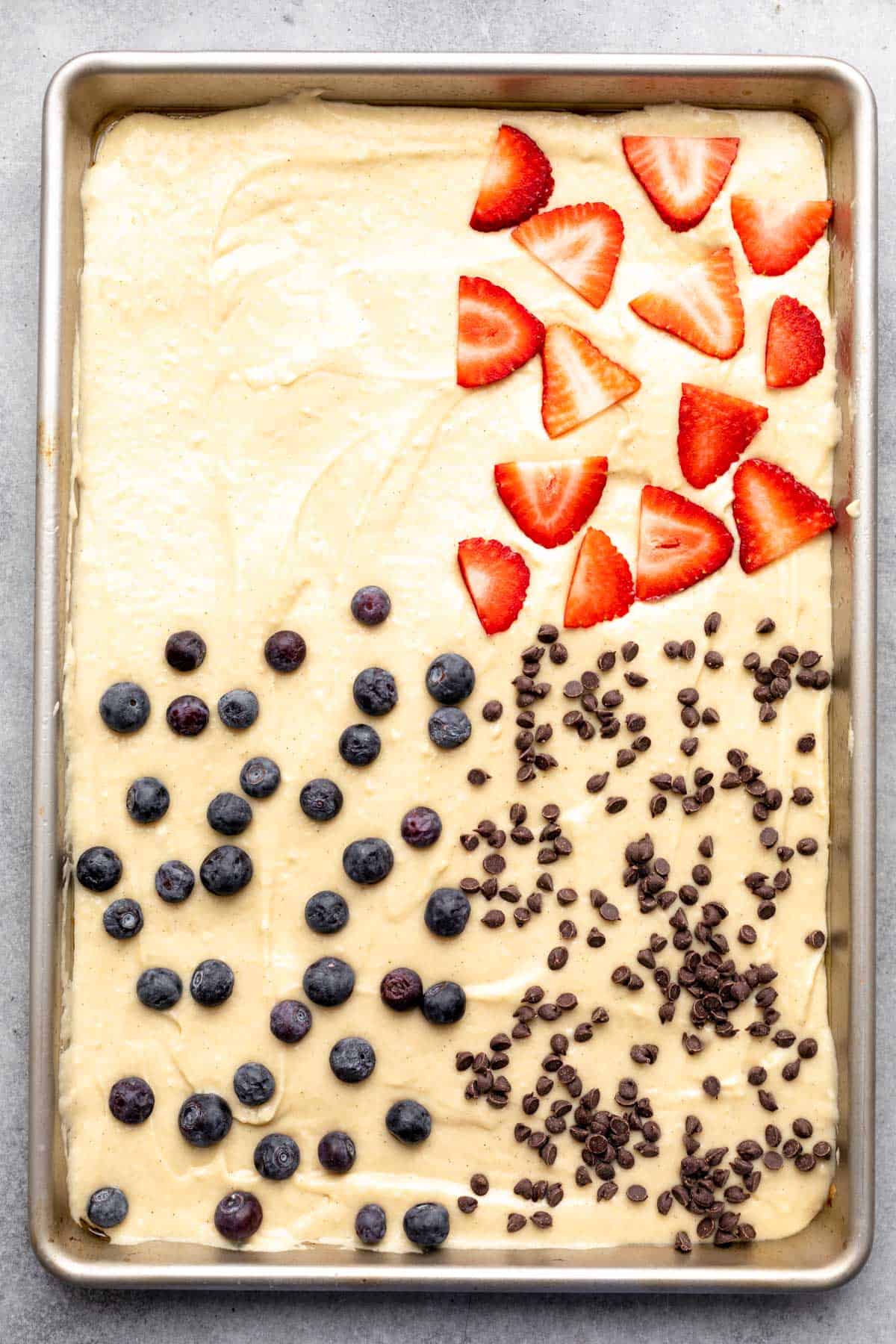 sheet pan pancakes before baking