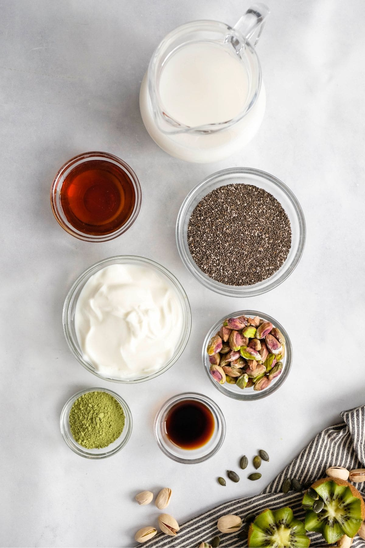 ingredients in bowls