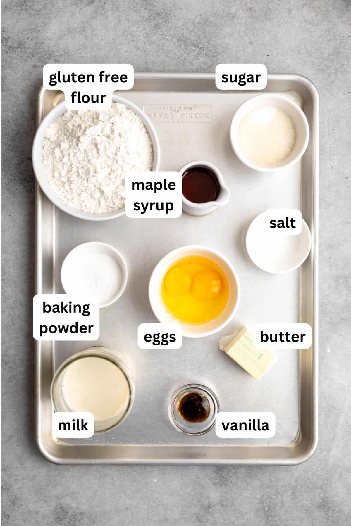 ingredients in bowls with labels