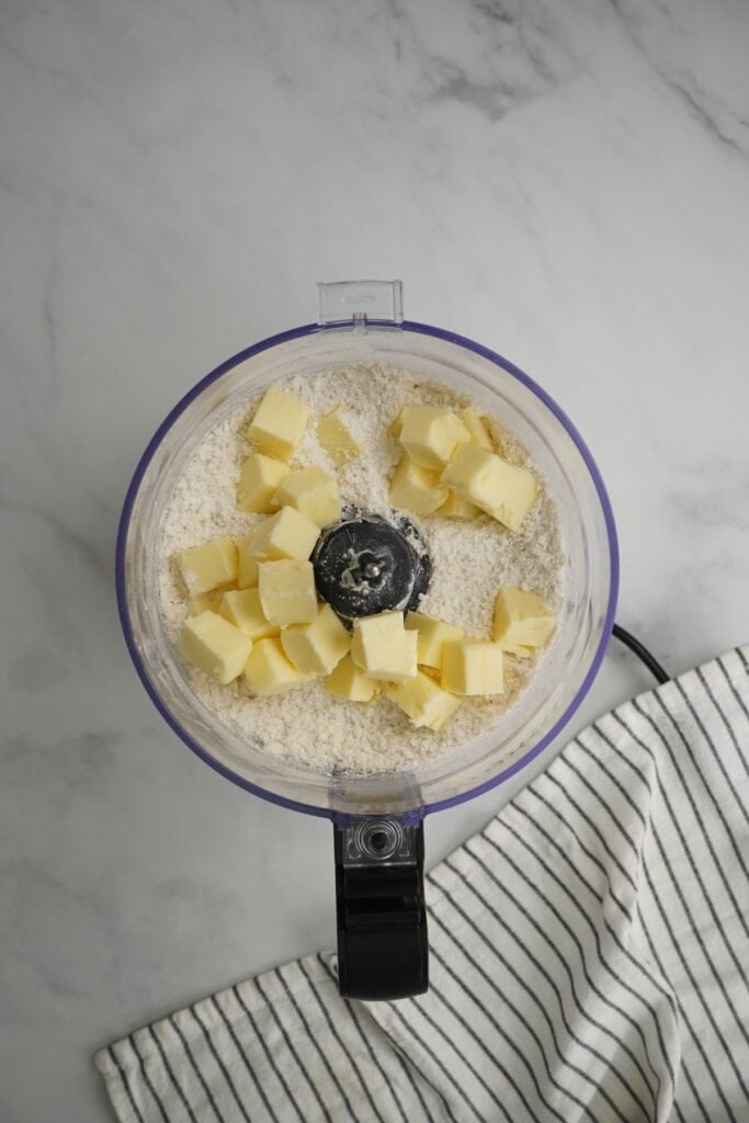 making the dough in a food processor