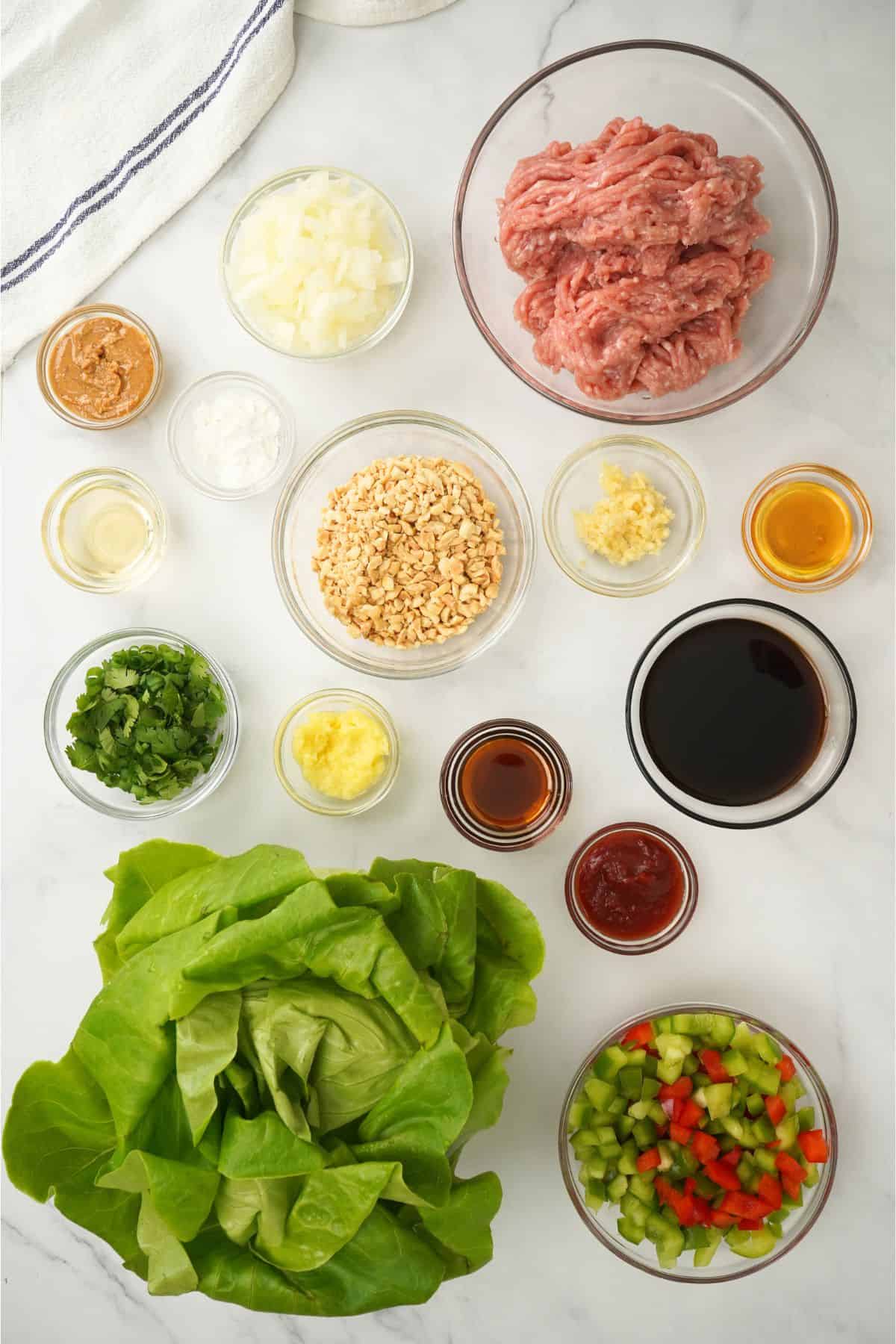 ingredients for the recipe in bowls