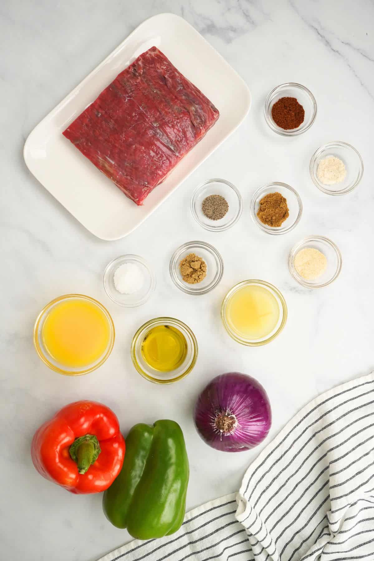 ingredients in bowls 