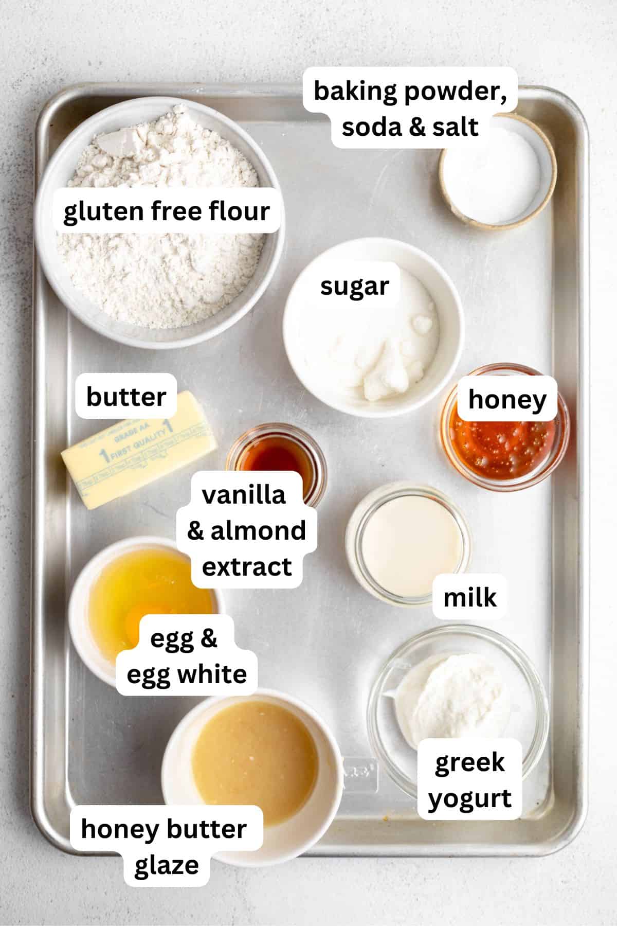 ingredients in bowls with labels